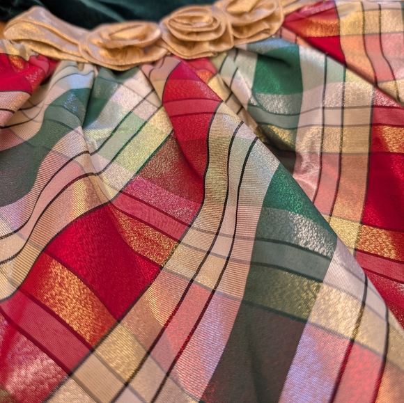 NWT! Iris & Ivy Plaid Stretch Velvet & Taffeta Party Dress - Picture 2 of 14